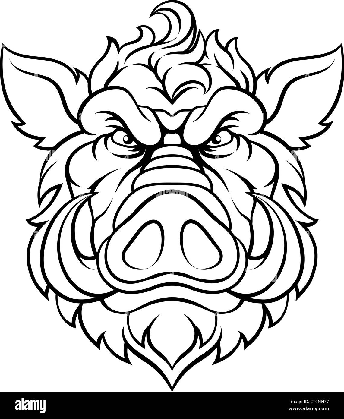 Warthog with tusks cut out stock images pictures