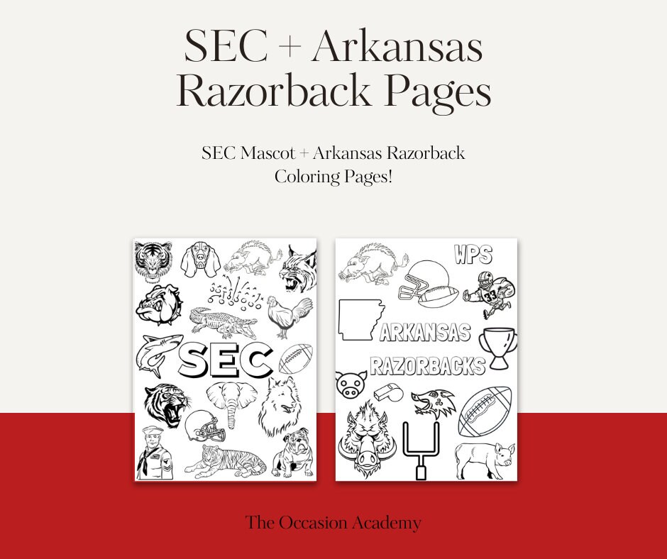 Sec mascot arkansas razorback coloring page
