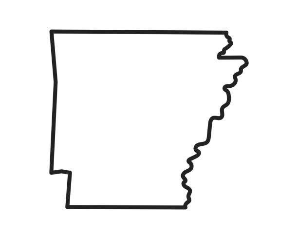 Arkansas state icon pictogram for web page mobile app promo editable stroke stock illustration