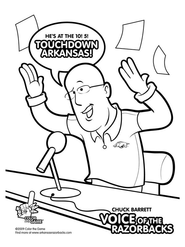 Football coloring pages arkansas razorbacks arkansas