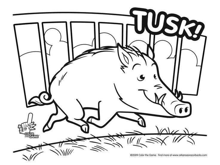 Football coloring pages arkansas razorbacks razorbacks