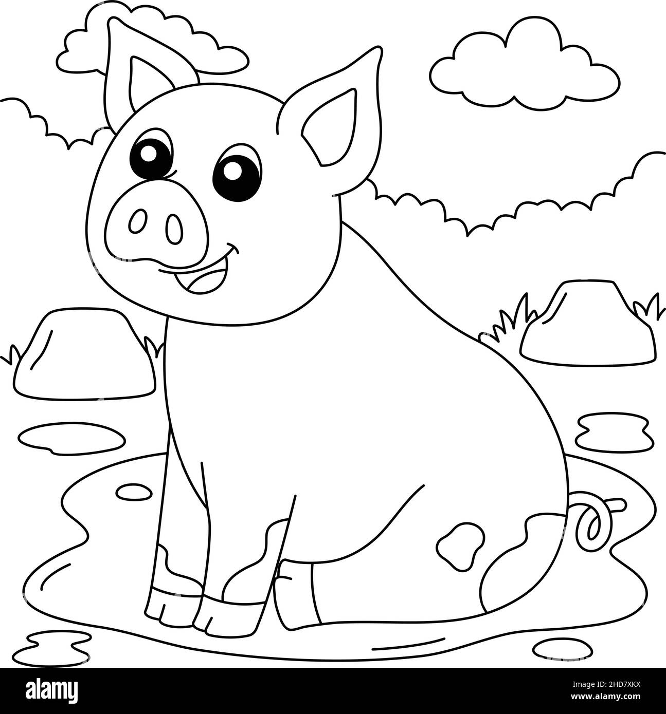 Pig coloring hi