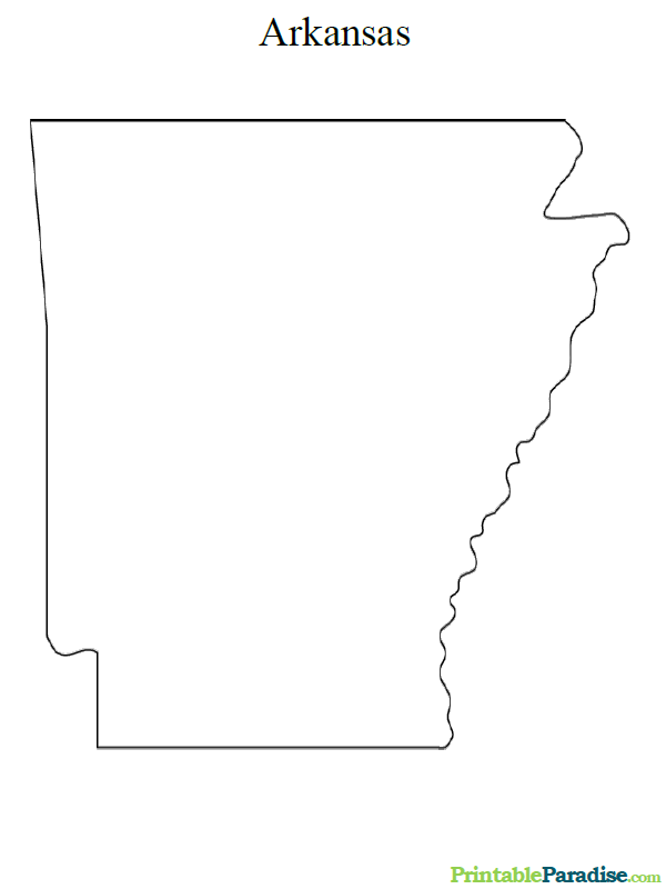 Printable state map of arkansas