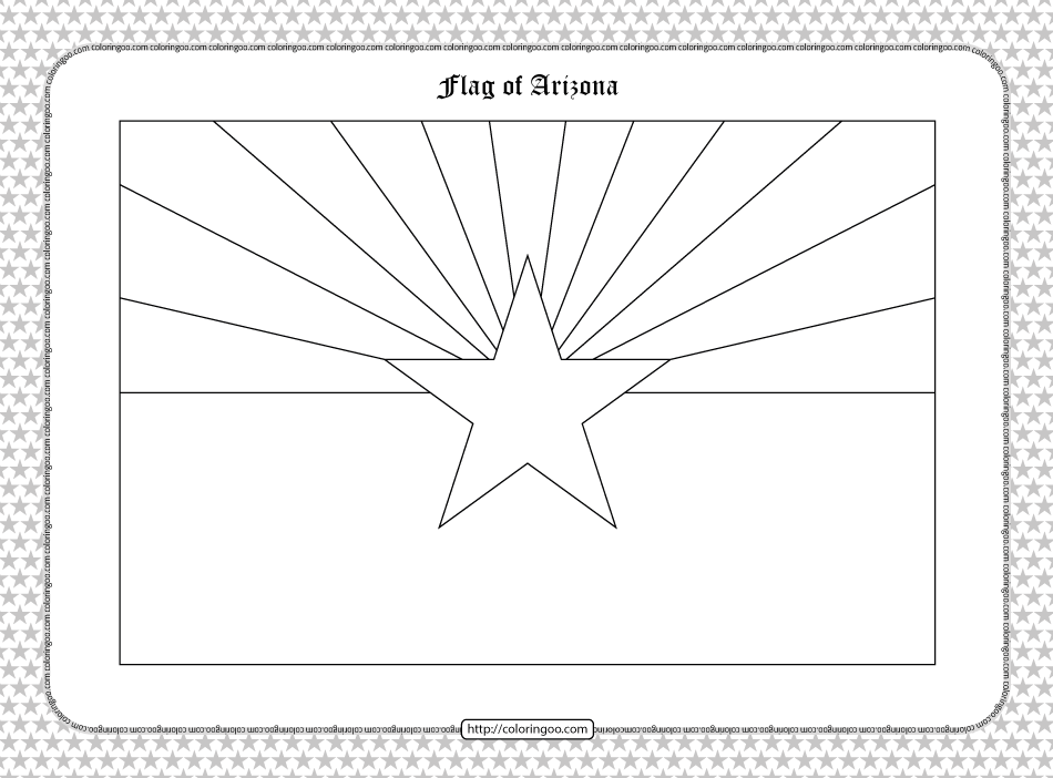 Printable flag of arizona outline coloring page