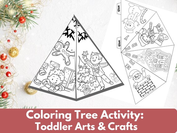 Ãrbol de navidad para colorear imprimible actividad del ãrbol de navidad para niãos imprimible manualidades de papel para niãos imprimible en d juego de simulaciãn descarga instantãnea