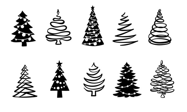 Imãgenes fotos de stock objetos en d y vectores sobre christmas tree black line drawing