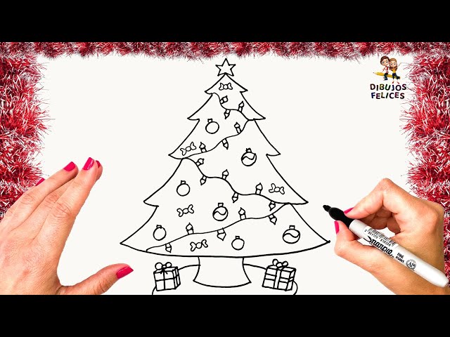 Cãmo dibujar un arbol de navidad paso a paso ðð dibujos de navidad