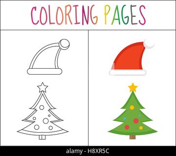 Ãrbol de navidad de dibujos animados para libros para colorear diseão lineal para libros para colorear para niãos imagen vector de stock