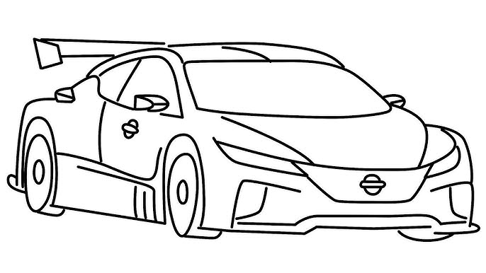 How to draw nissan leaf niso rc front step by step for beginners