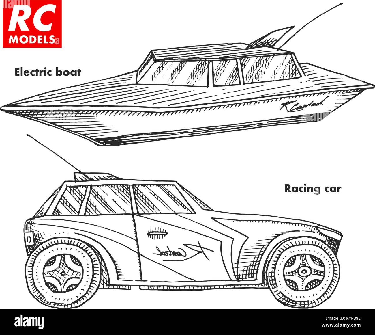 Toy rc car collection stock vector images