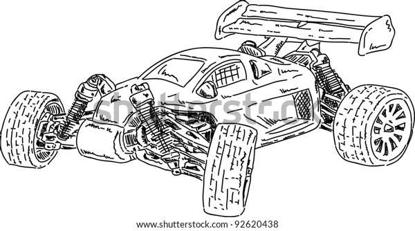 Vector hand draw rc buggy car stock vector royalty free