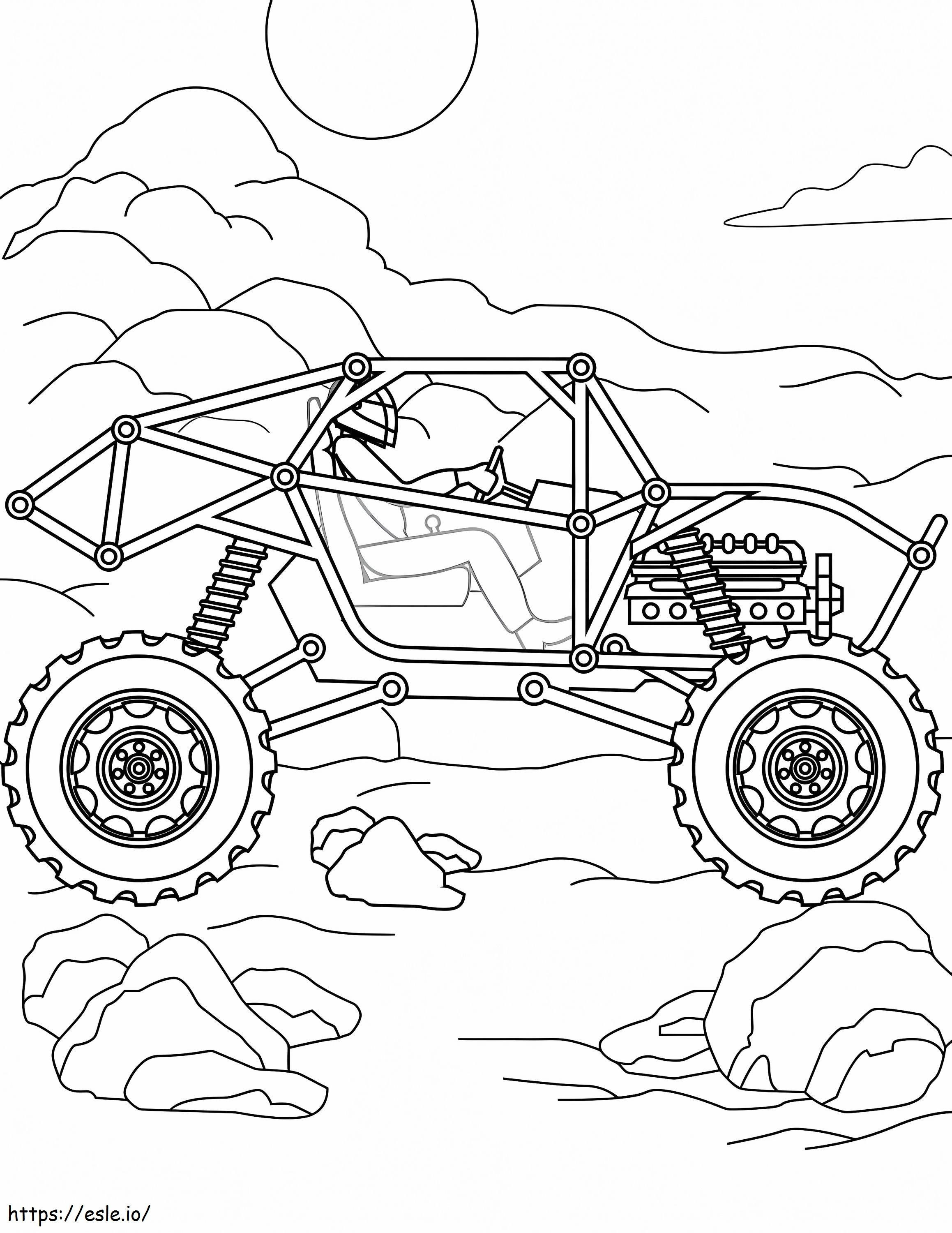 Monster truck drive coloring page