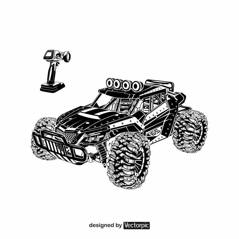 Design buggy and camera rc car free vector