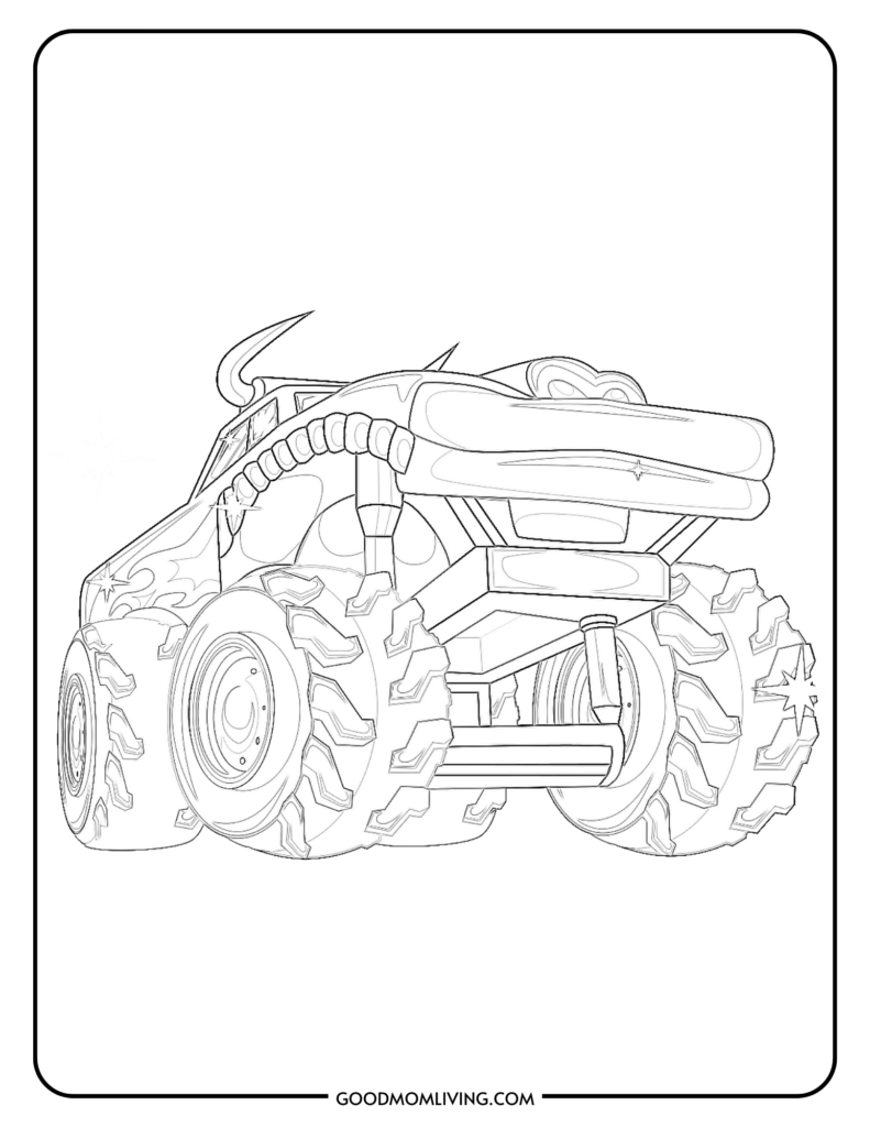 Free printable monster truck coloring pages for kids