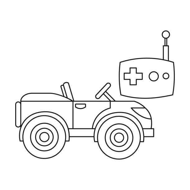 Rc car icon in outline style isolated on white background play garden symbol stock vector illustration stock illustration