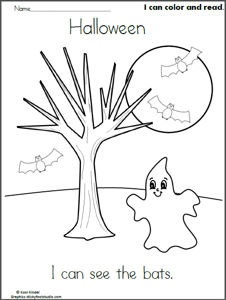 Halloween color and read page made by teachers