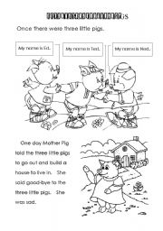 Three little pigsstorycoloring book