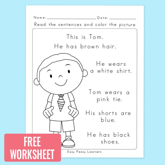 Free read and color reading prehension worksheet preschool reading reading prehension prehension worksheets