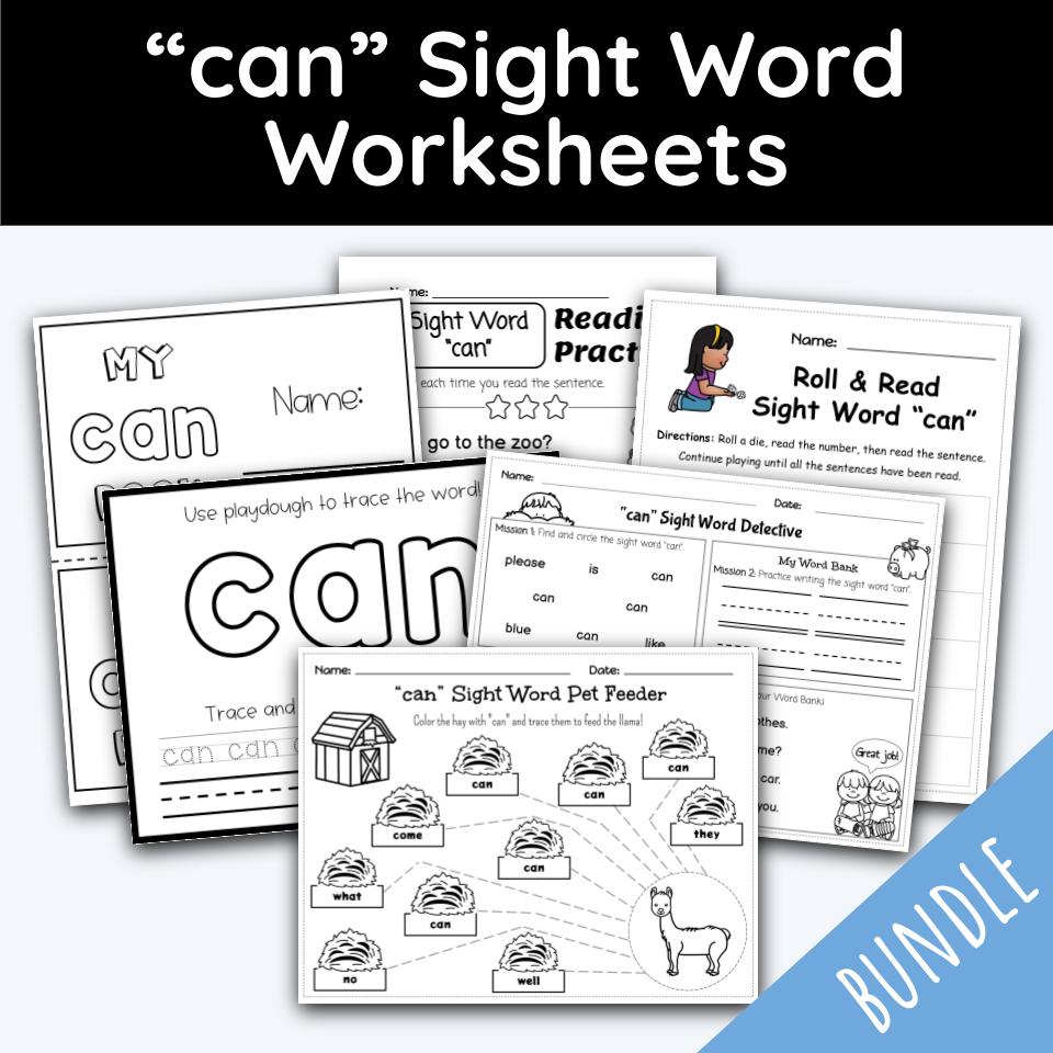 Can sight word worksheets