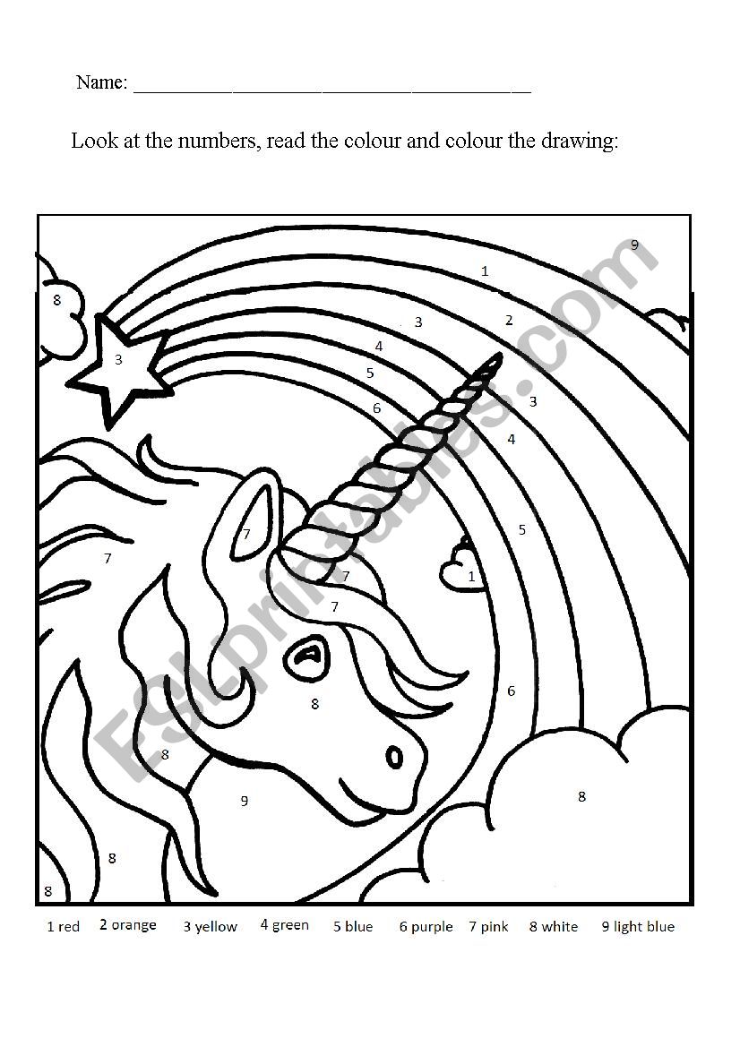 Colouring page unicorn reading