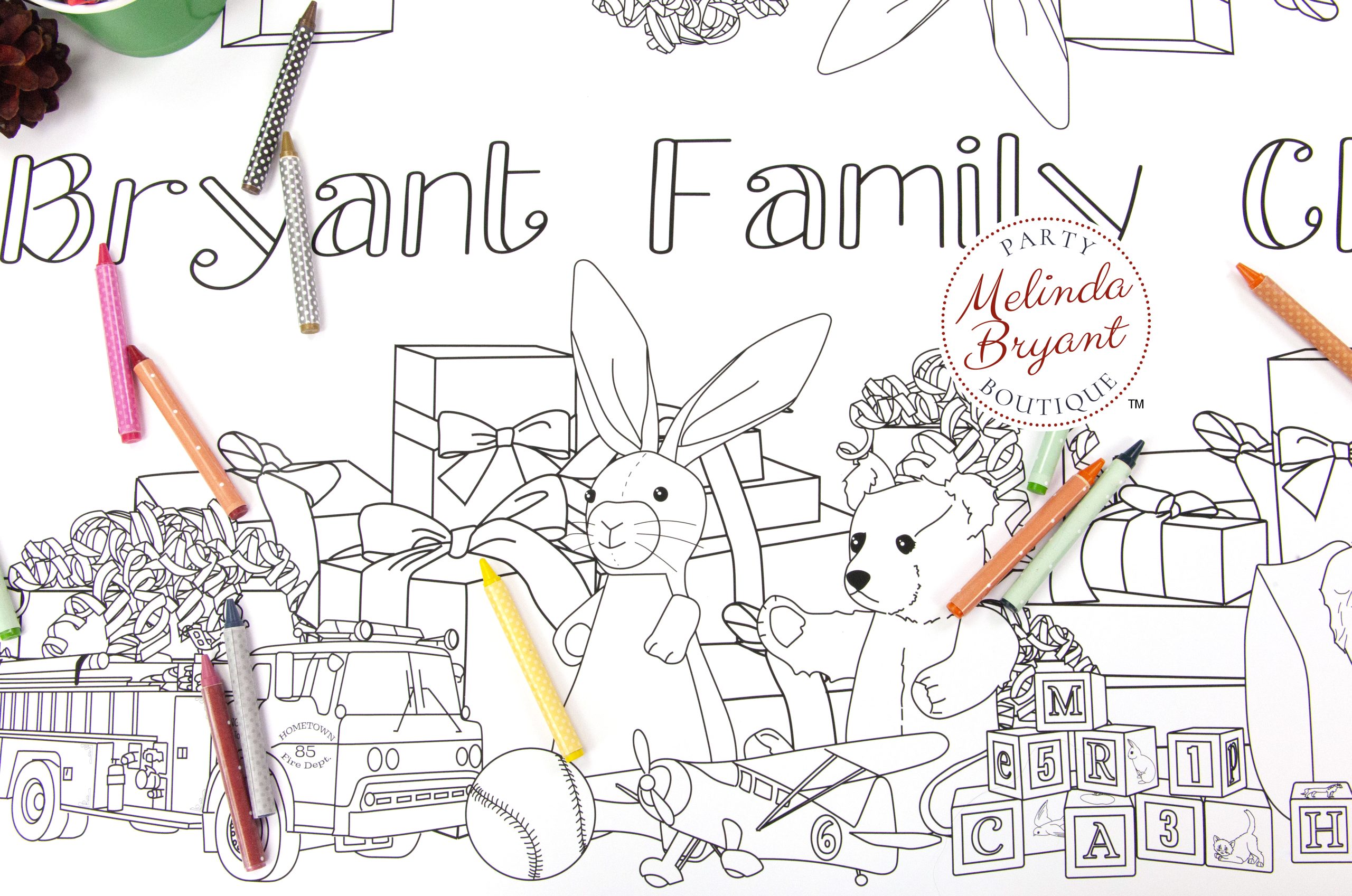 Christmas coloring table runner