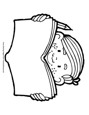 Reading a book coloring page â free printable pdf from