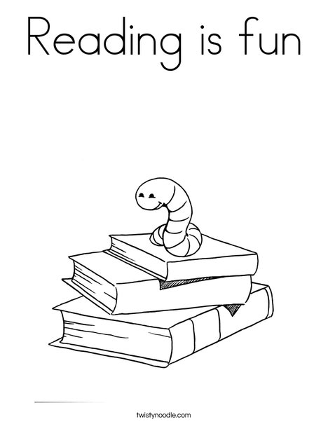 Reading is fun coloring page