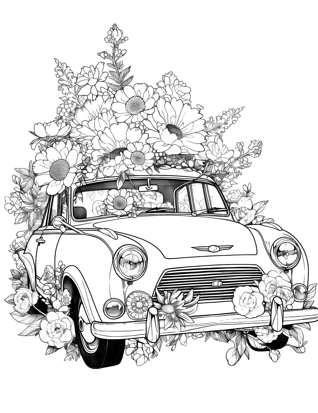 Car coloring pages for adults and kids