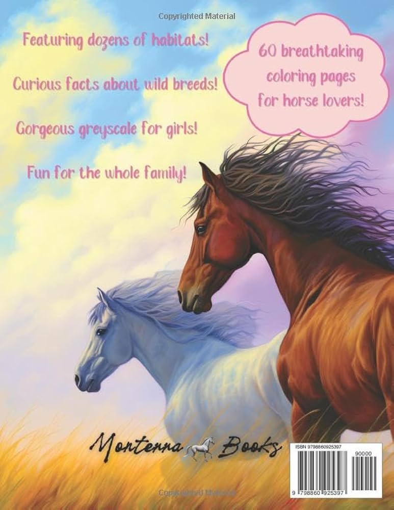Horses wild and endangered breeds coloring book for women ages horse coloring pages with facts for girls detailed grayscale coloring pages and farm breeds horse pony coloring