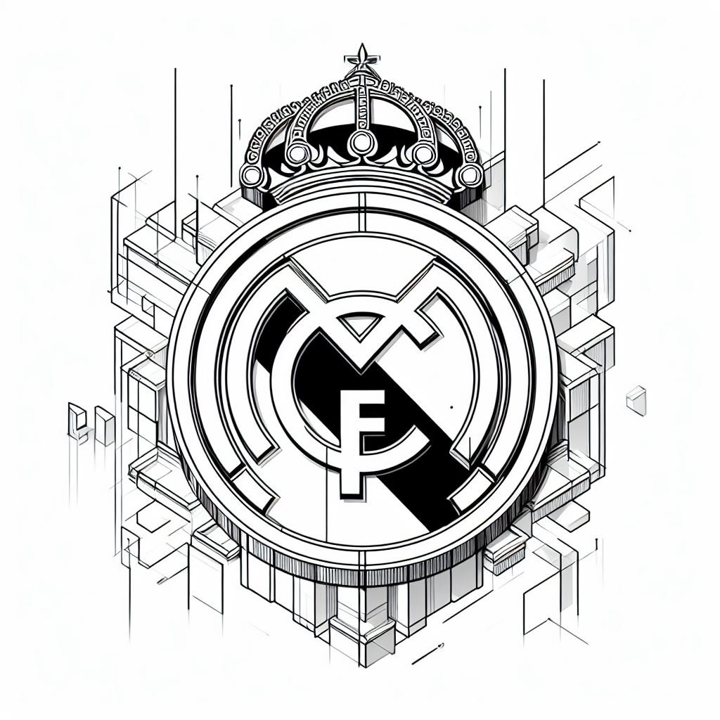 Real madrid logo coloring pages instant download