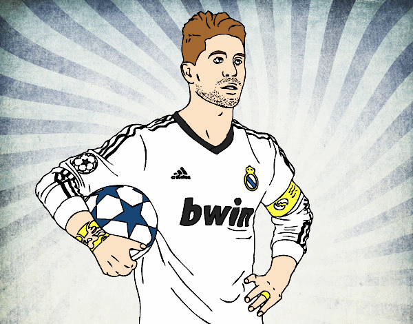 Colored page sergio ramos of real madrid painted by kian