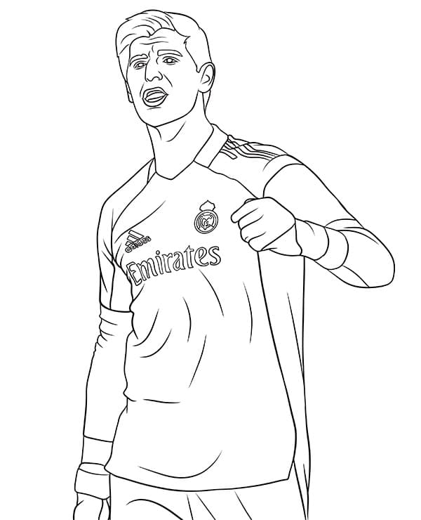 Thibaut courtois football player coloring page