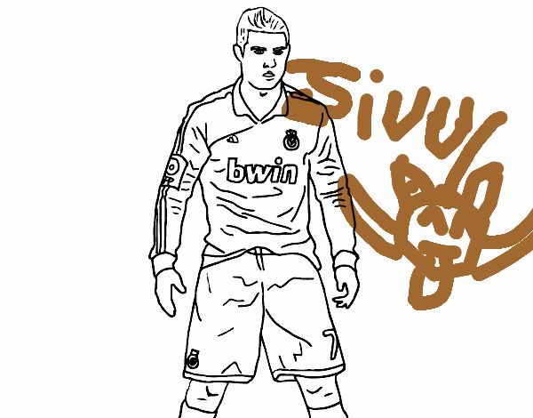 Dibujo de cristiano ronaldo real madrid pintado por en el dãa