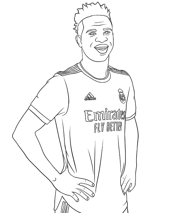 Vinicius junior coloring page real madrid