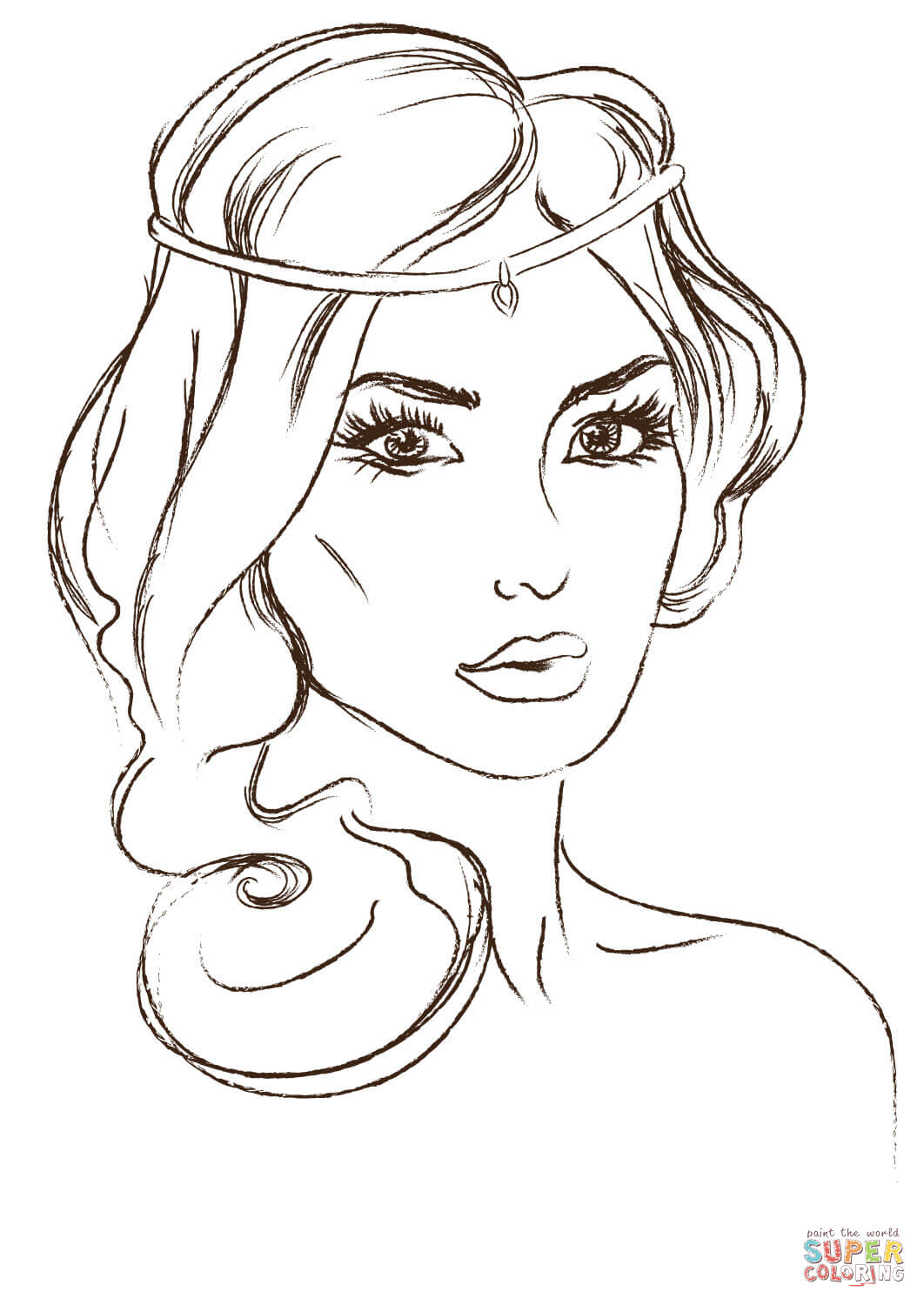 Gorgeous princess coloring page free printable coloring pages