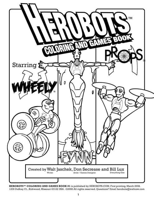 Herobotsâ preview of the childrens coloring book starring superhero robots and dinosaurs pdf