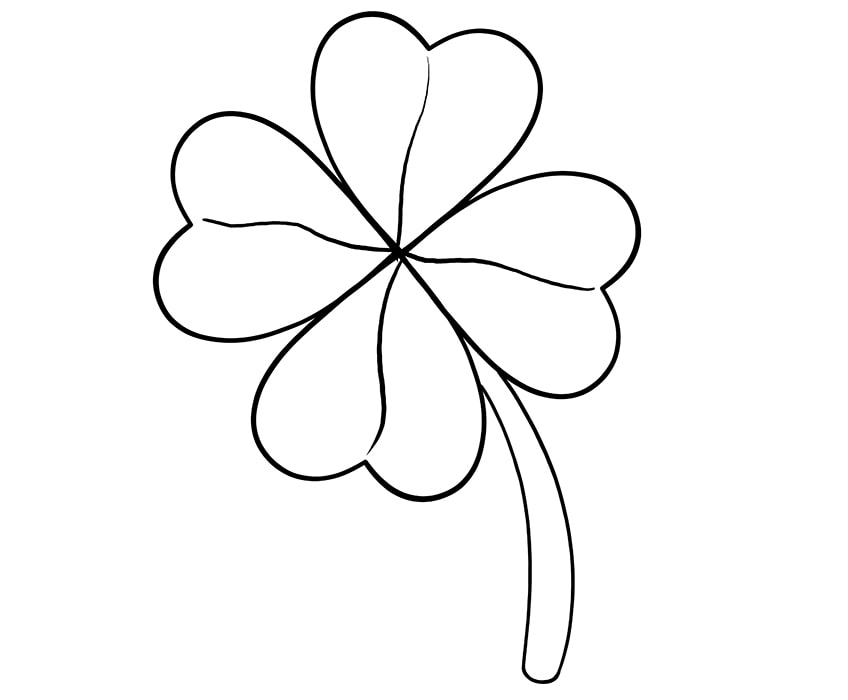 How to draw a four leaf clover