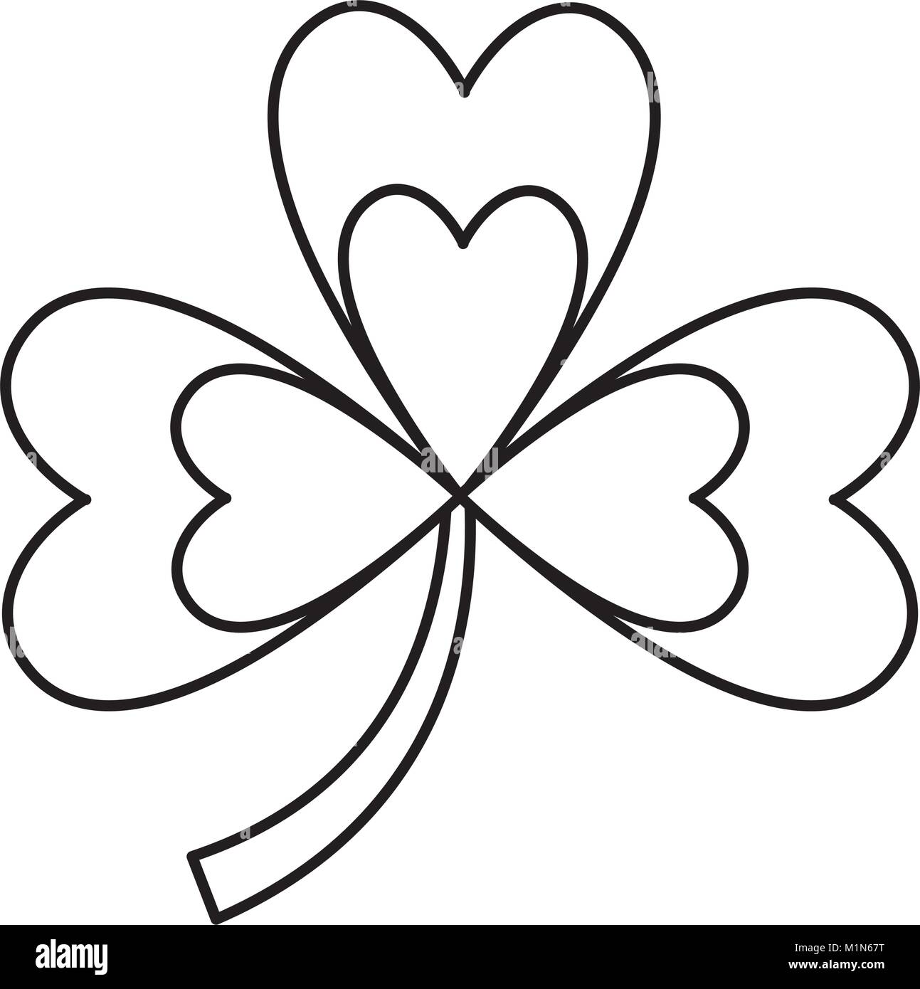 Three leaf clover black and white stock photos images