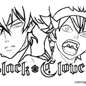 Black clover coloring pages printable for free download