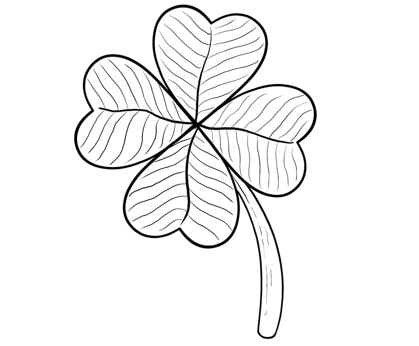How to draw a four leaf clover