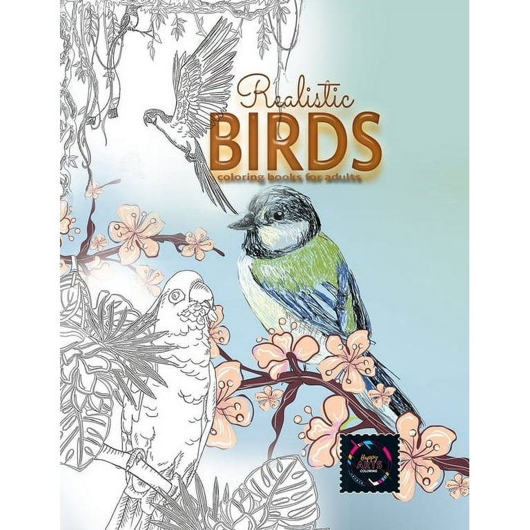 Realistic birds coloring books for adults adult coloring books nature adult coloring books animals paperback