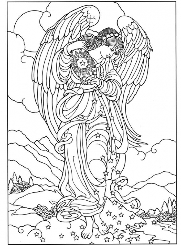 Free printable angel coloring pages for adults