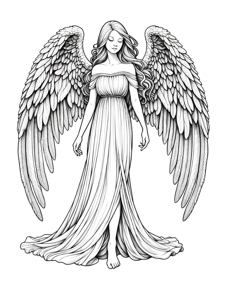Free angel coloring pages for kids