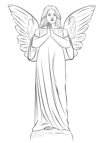 Angel girl coloring page free printable coloring pages