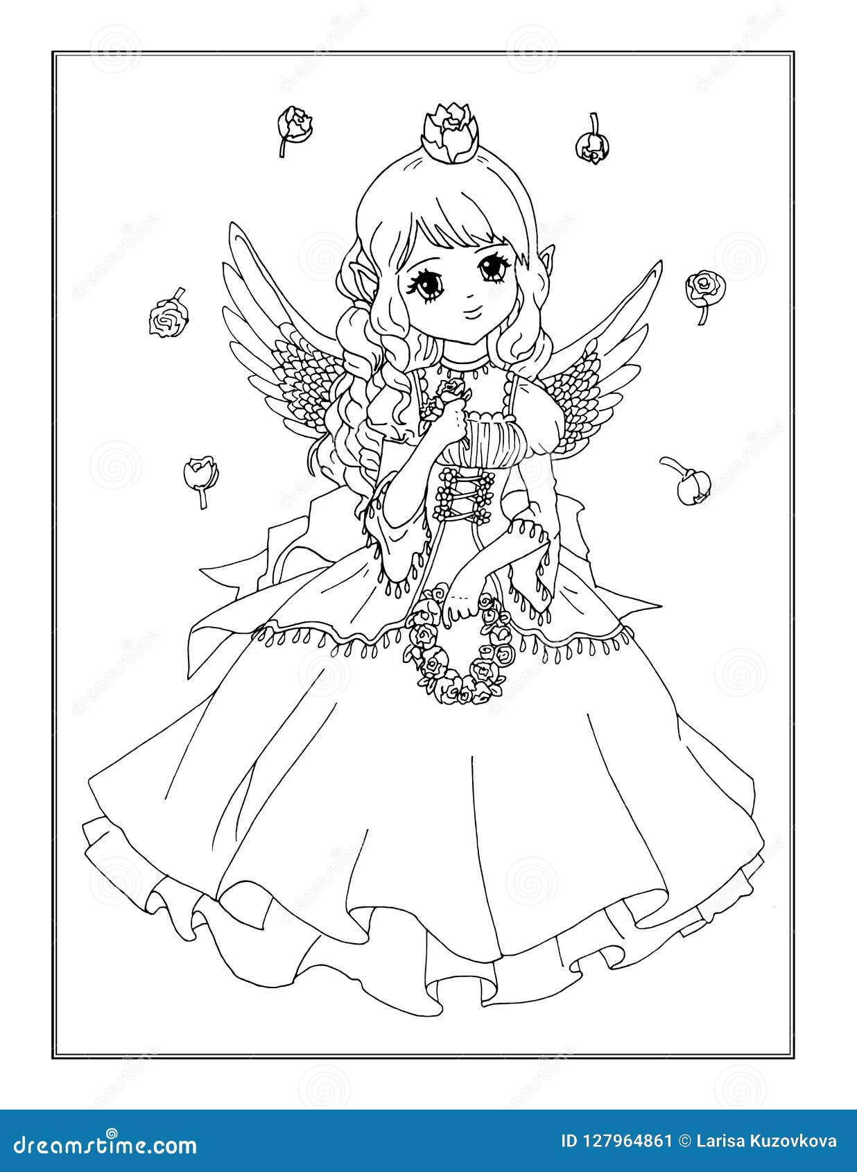 Coloring page the fairy stock illustration illustration of hand