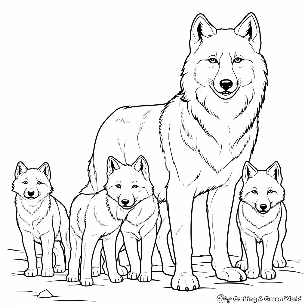 Arctic wolf coloring pages