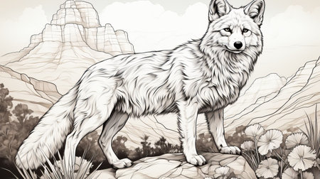 Wolf drawing stock photos and images