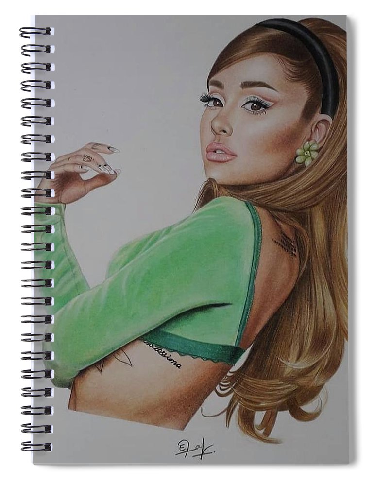 Ariana grande portrait spiral notebook by eshaal ilyas