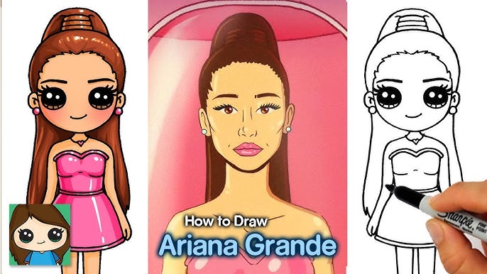 How to draw chibi ariana grande cute step by step focus usic video