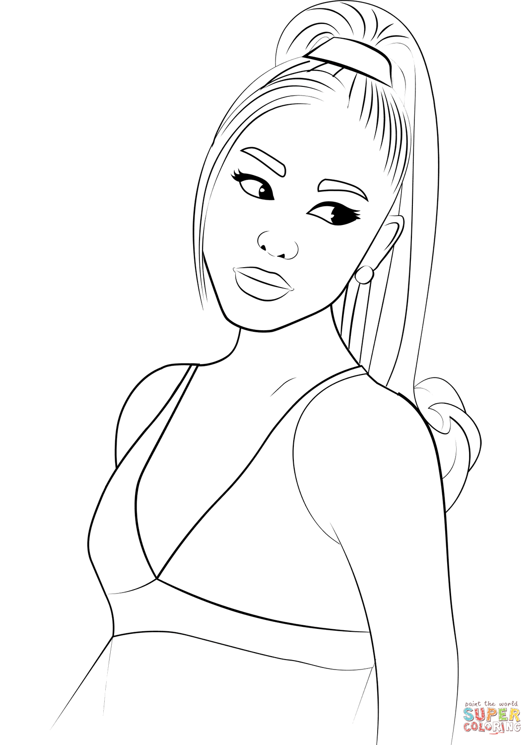 Ariana grande coloring page free printable coloring pages
